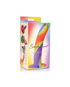 Curve Toys Simply Sweet Rainbow Silicone Dildo