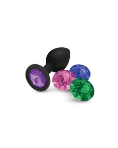 Nobu Fetish Small Silicone Plug w/Jewels - Black